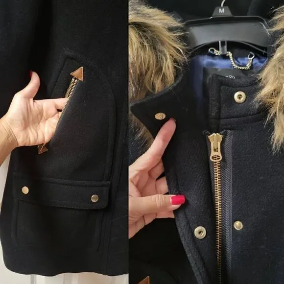 J.Crew Wool Blend Chateau Parka Hooded Coat 2 - Picture 9 of 12